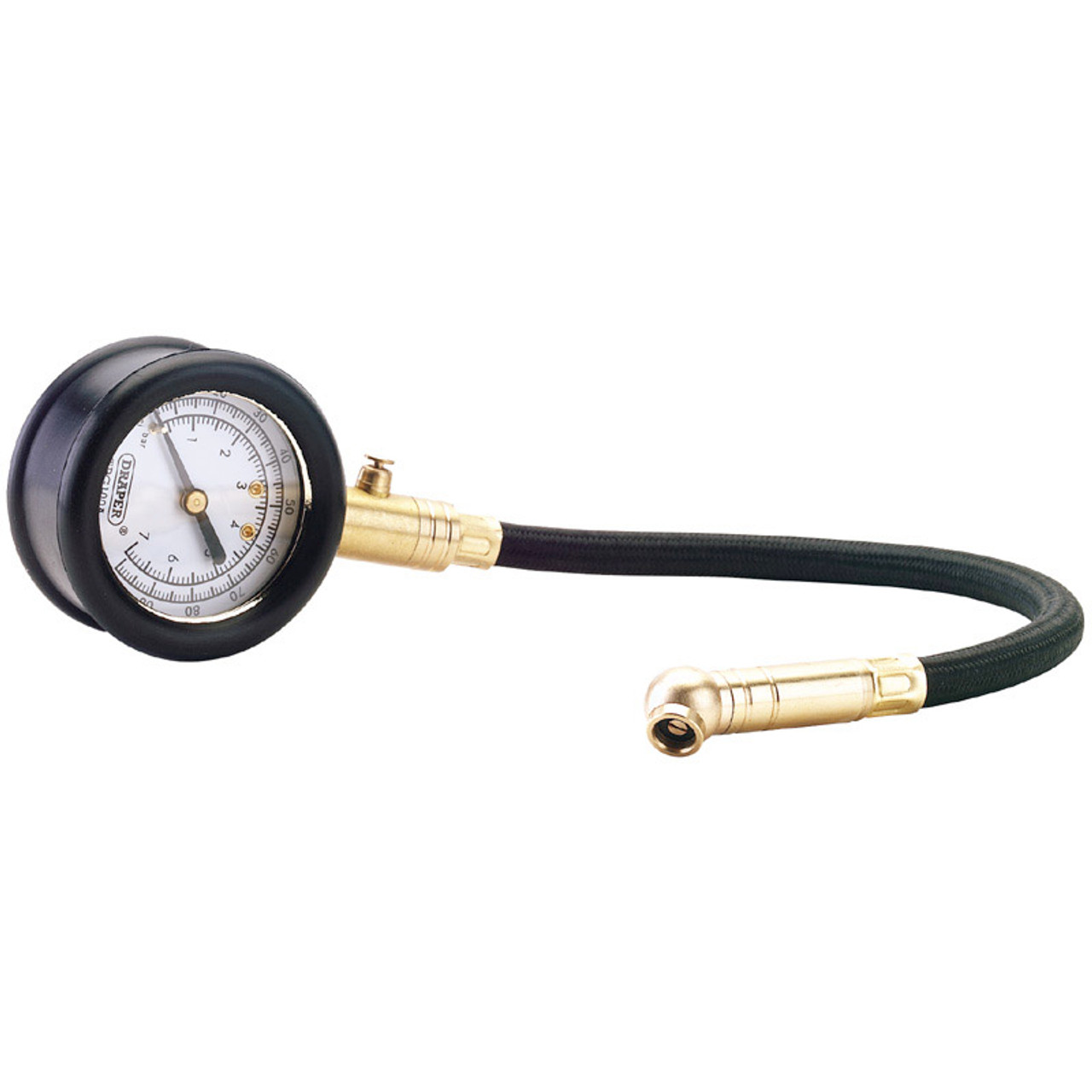 DRAPER Tyre Pressure Gauge With Flexible Hose