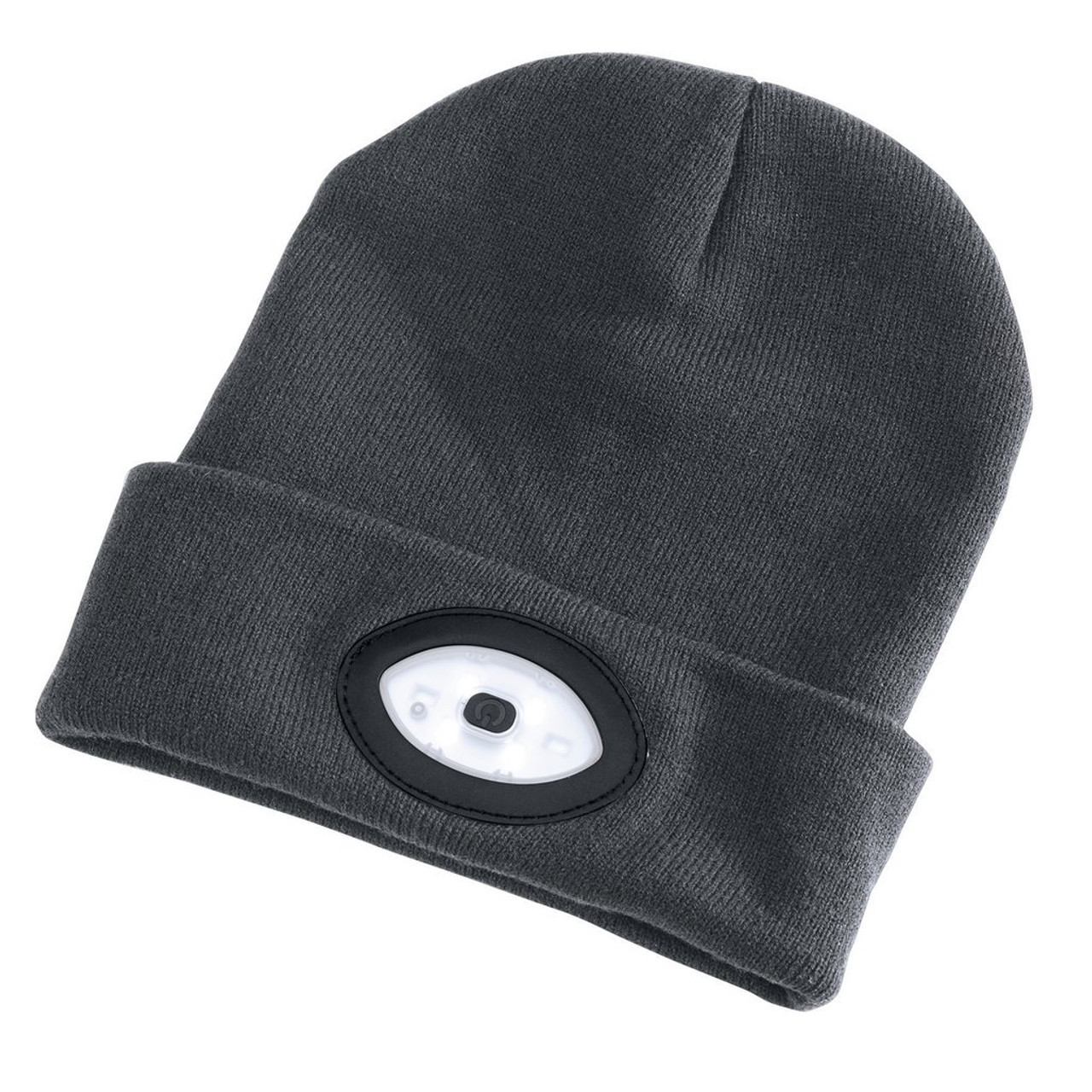 DRAPER Grey Beanie With Built-in LED Headtorch