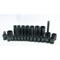 Alternative view of Jefferson 34 Piece 1/2'' Metric Impact Socket Set