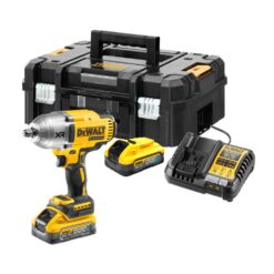 DEWALT 18V Impact Wrench Kit (2x5Ah Powerstack, 1/2", 1396/1898Nm, Hog Ring)