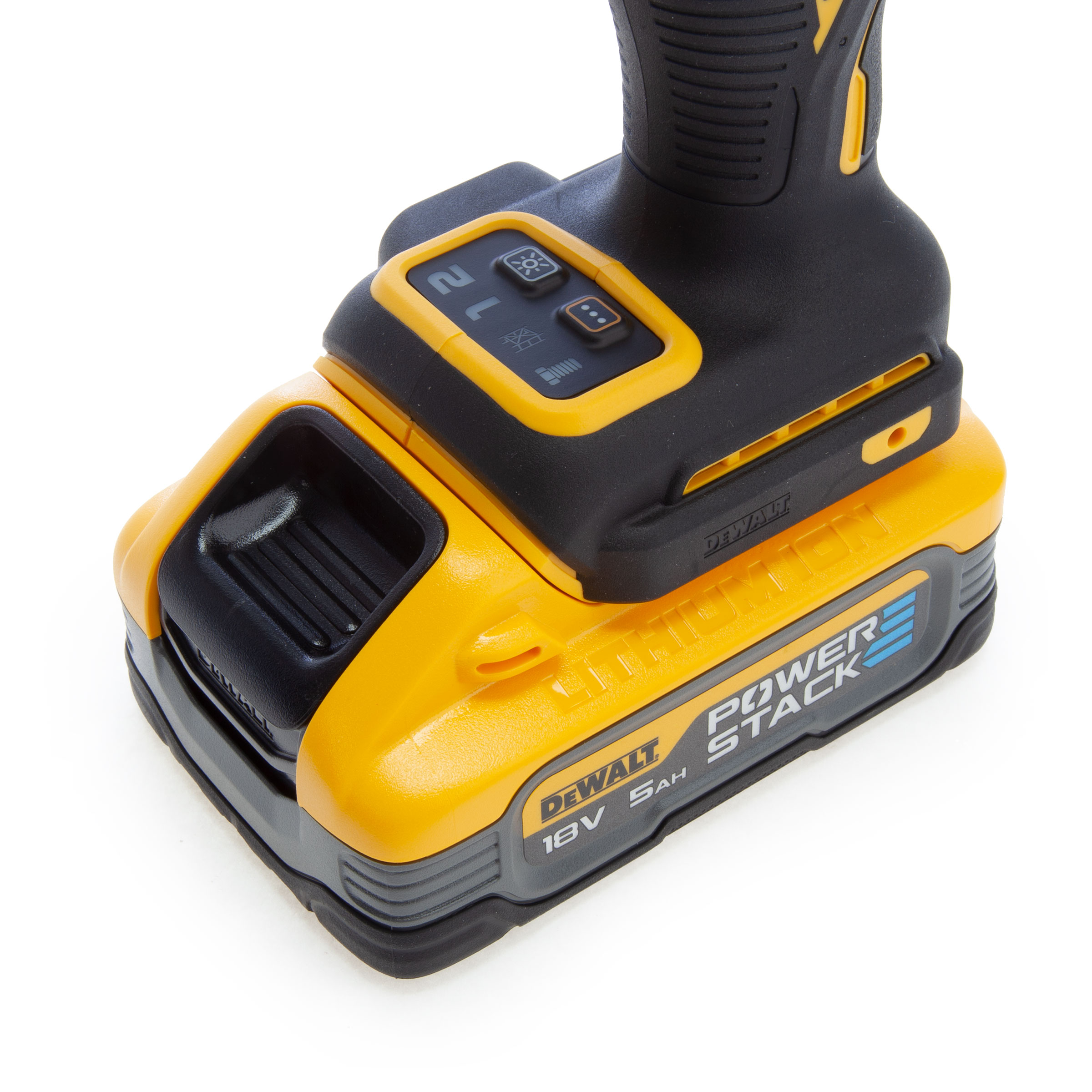 DEWALT 18V Impact Wrench Kit (2x5Ah Powerstack, 1/2", 406/610Nm, Hog Ring, Scaffold Mode) - Image 4