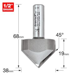 TREND Chamfer V Groove (45°, 40x19mm, 1/2" Shank) - Image 3