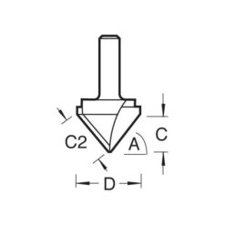 TREND Chamfer V Groove (45°, 19.1x9.2mm, 1/2" Shank) - Image 3