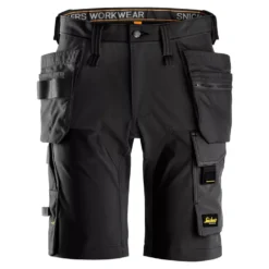 SNICKERS AW 4-Way Stretch Slim Fit Shorts with Holster Pockets (Black)