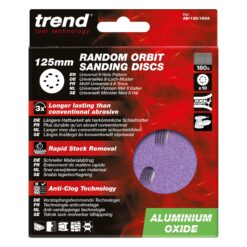 TREND Sanding Discs (180G, 125mm, 10 Piece, Aluminium Ozide) - Image 4