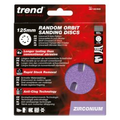 TREND Sanding Discs (60G, 125mm, 10 Piece, Zirconium) - Image 4