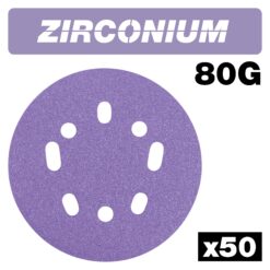 TREND Sanding Discs (80G, 125mm, 50 Piece, Zirconium)