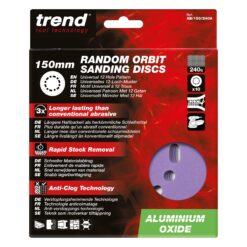 TREND Sanding Discs (240G, 150mm, 10 Piece, Aluminium Oxide) - Image 4