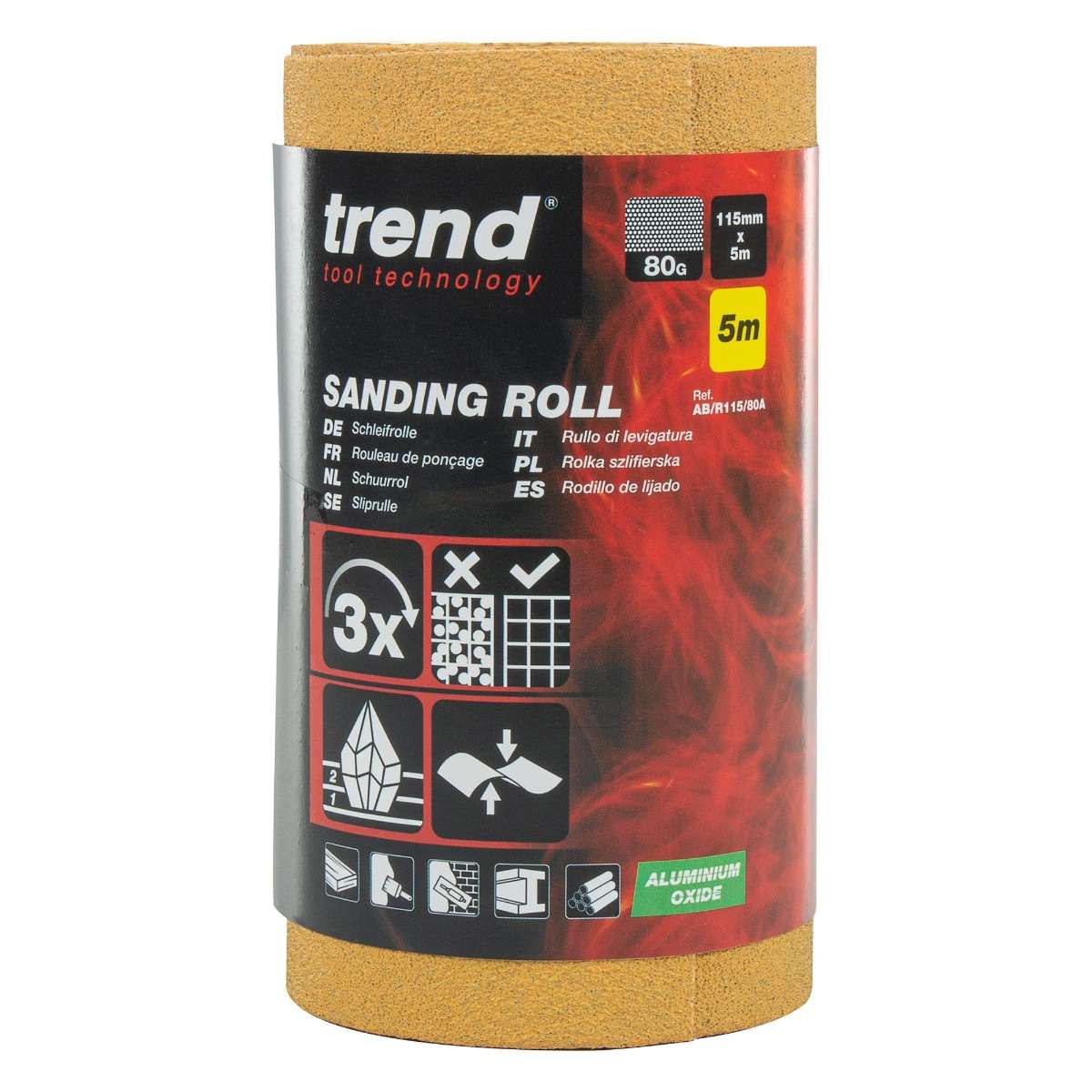 TREND Sanding Roll (80G, 115mmx5m, Aluminium Oxide) - Image 4