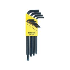 BONDHUS Hex Key Set (12 Piece, Imperial, Ball End, Long)