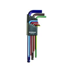 BONDHUS Hex Key Set (9 Piece, Metric, Ball End, Long, ColourGuard)
