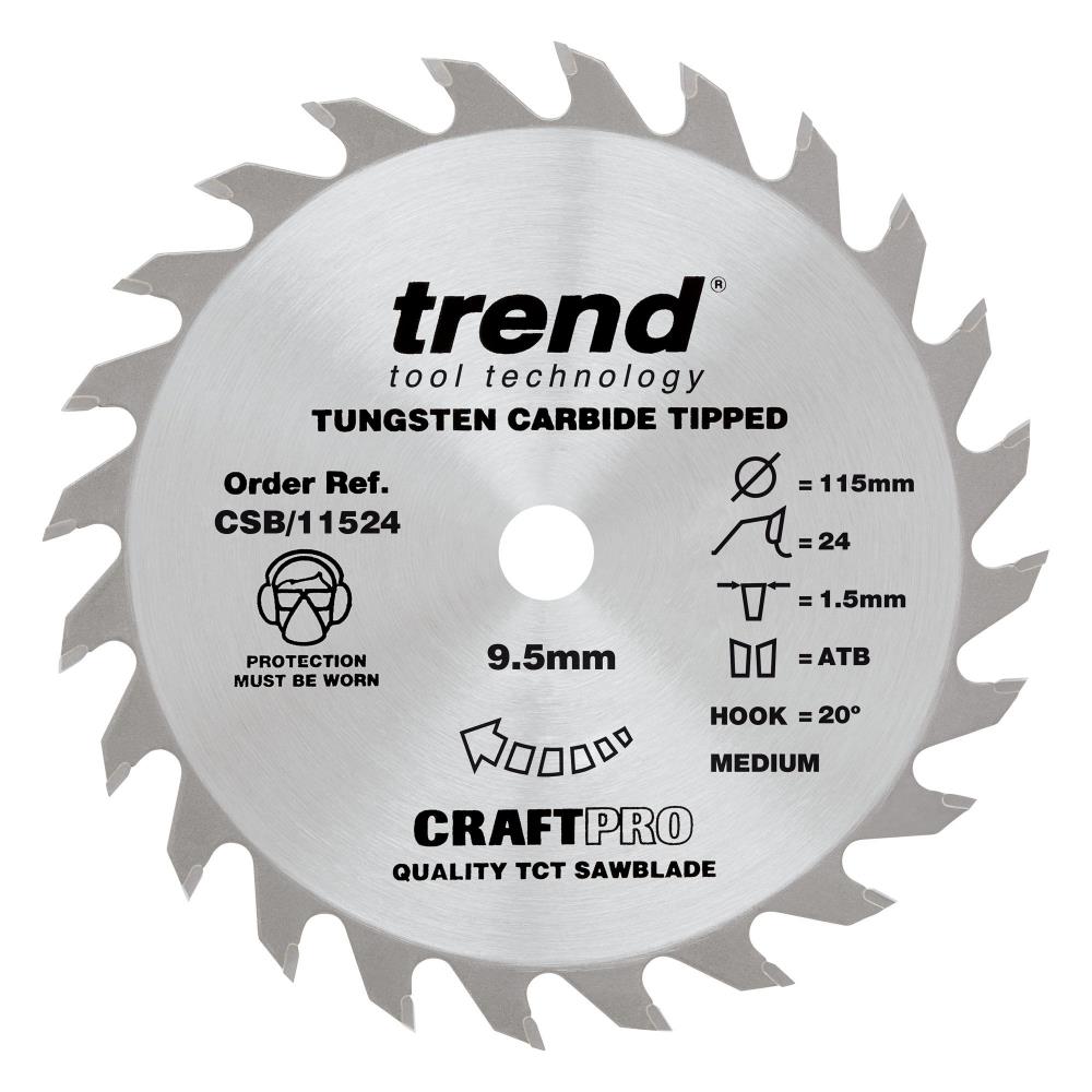 TREND CRAFTPRO Saw Blade (115x9.5mm, 24T)