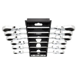 Alternative view of DRAPER Spanner Set (8-19mm, Ratchet, Flex Head, Double Ring, 6 Piece)