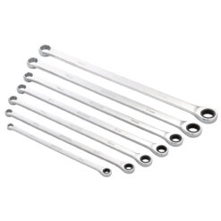 DRAPER Spanner Set (8-19mm, Ratchet, Double Ring, Extra Long, 7 Piece)