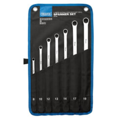 DRAPER Spanner Set (8-19mm, Ratchet, Double Ring, Extra Long, 7 Piece) - Image 3