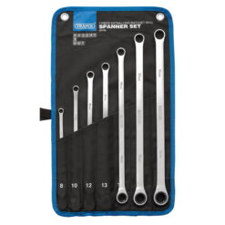 DRAPER Spanner Set (8-19mm, Ratchet, Double Ring, Extra Long, 7 Piece) - Image 4