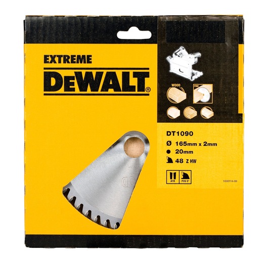 DEWALT Circular Saw Blade (48T, 165x2.2x20mm, Extreme)