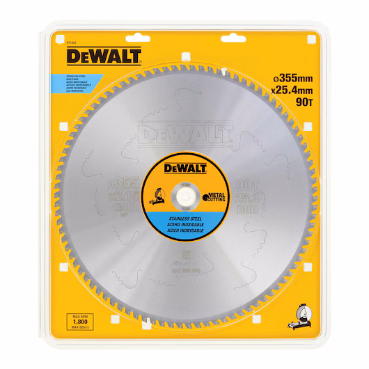 DEWALT Circular Saw Blade (90T, 355x2.15x25.4mm, Stainless Steel)