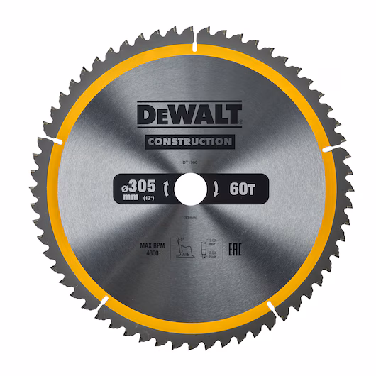 DEWALT Circular Saw Blade (60T, 305x3x30mm, Construction) - Image 2