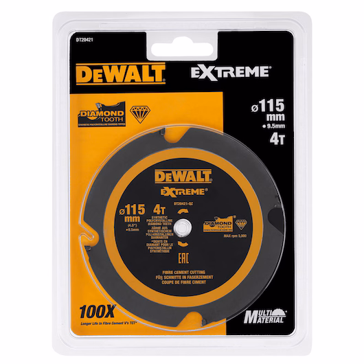 DEWALT Circular Saw Blade (4T PCD, 115x1.8x9.5mm, Extreme)