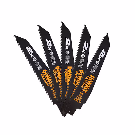 DEWALT Recip Blade (152mm, 6 TPI, 5 Piece, Wood/Nails, Extreme)