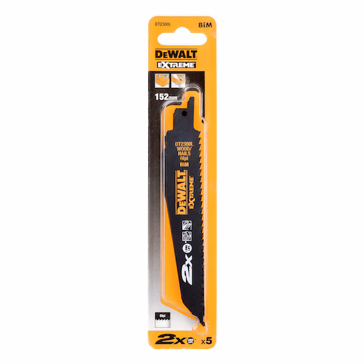 DEWALT Recip Blade (152mm, 6 TPI, 5 Piece, Wood/Nails, Extreme) - Image 4