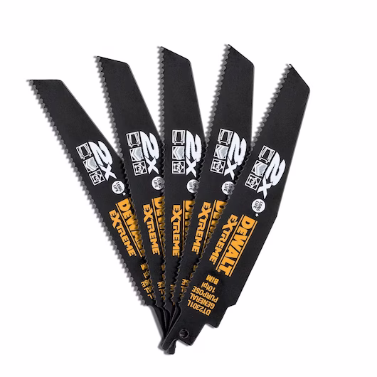 DEWALT Recip Blade (152mm, 10 TPI, 5 Piece, General Purpose, Extreme)