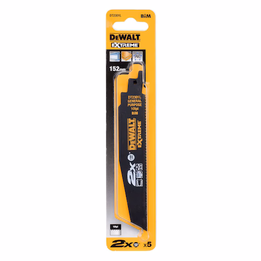 DEWALT Recip Blade (152mm, 10 TPI, 5 Piece, General Purpose, Extreme) - Image 4
