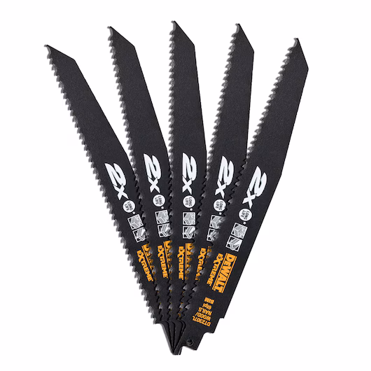 DEWALT Recip Blade (228mm, 6 TPI, 5 Piece, Wood/Nails, Extreme)