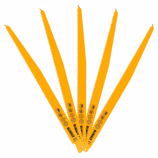 DEWALT Recip Blade (305mm, 6 TPI, 5 Piece, Wood/Nails)
