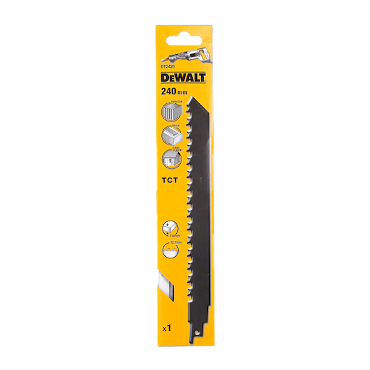DEWALT Recip Blade (240mm, 2 TPI, 1 Piece, Brick/Aer. Concrete/Fibre Cement)
