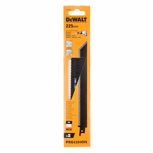 DEWALT Recip Blade (225mm, 6 TPI, 2 Piece, Insulation)
