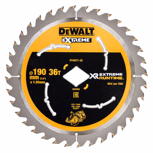 DEWALT Circular Saw Blade (36T, 190mm x 1.55,Diamond Bore, Extreme) - Image 3