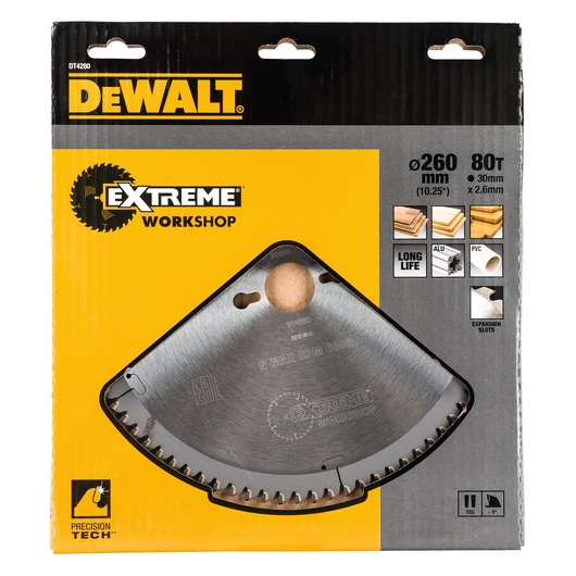 DEWALT Circular Saw Blade (80T TC, 260x2.6x30mm, Extreme)