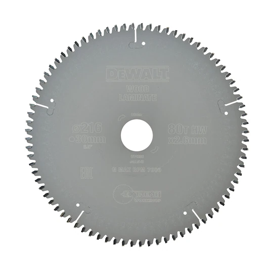 DEWALT Circular Saw Blade (80T TC, 216x2.6x30mm, Extreme)