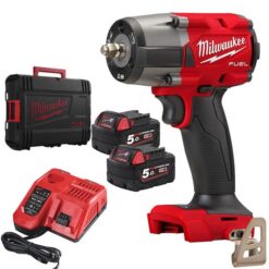 MILWAUKEE 18V Impact Wrench Kit (2x5Ah, 1/2", 881Nm, Hog Ring, Fuel, M18FMTIW2F12-502X)