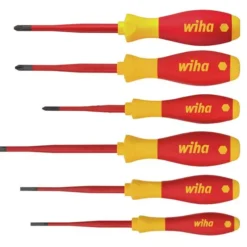WIHA SoftFinish VDE SlimFix Screwdriver Set (6 Piece, SL/PH/PZS)