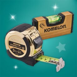 KOMELON Gold PowerBlade II Tape with Gold Mini Level (5m/16ft)
