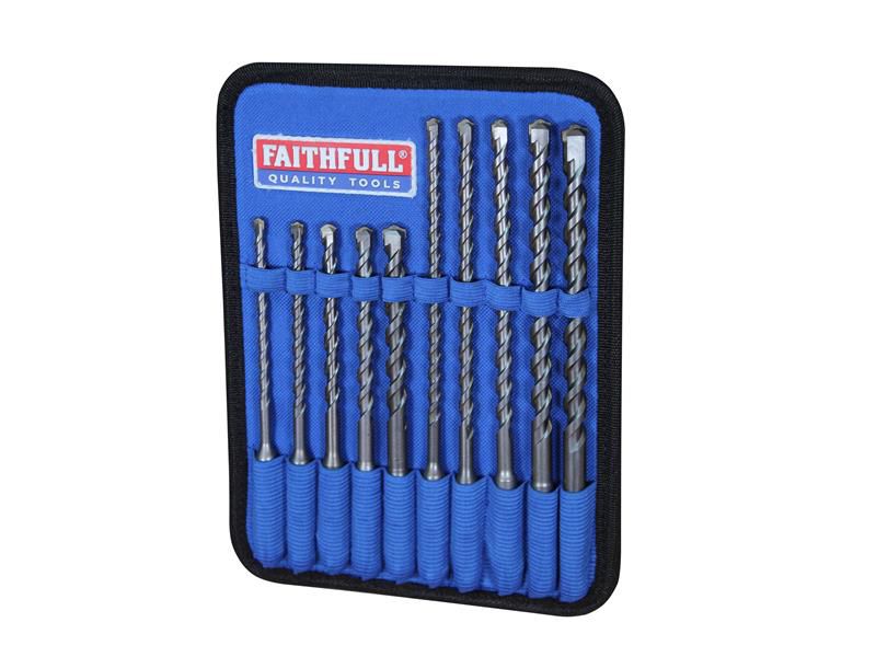 FAITHFULL SDS-Plus Drill Bit Set (10 Piece)
