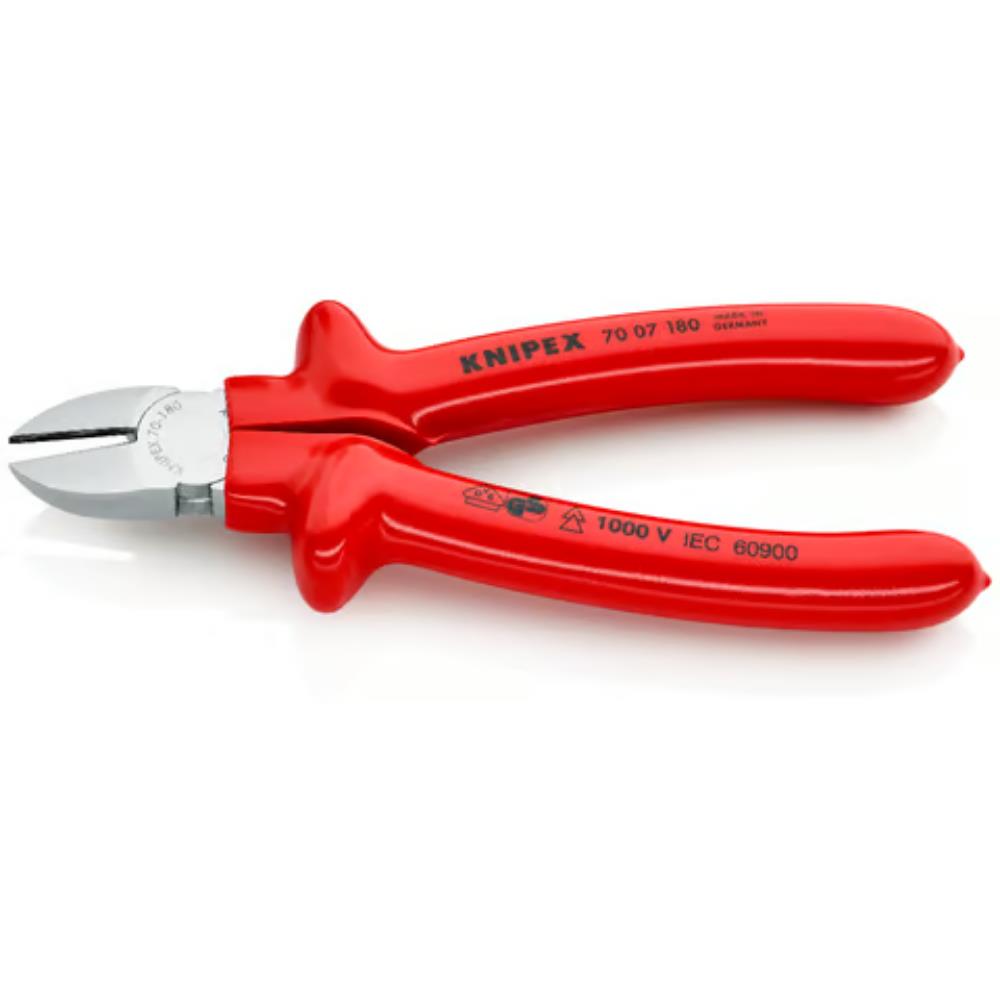KNIPEX Diagonal Cutters (180mm, VDE Dipped Grip)