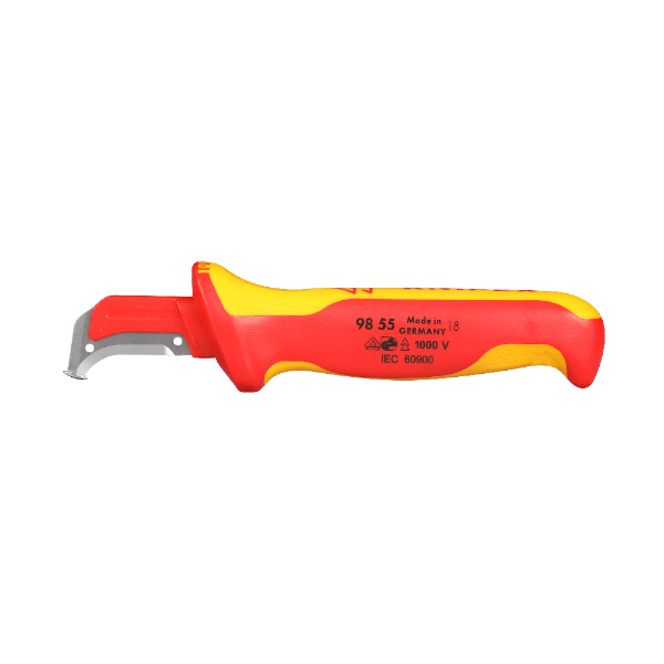 KNIPEX Stripping Knife with Guide Shoe (180mm, VDE Grip) - Image 2