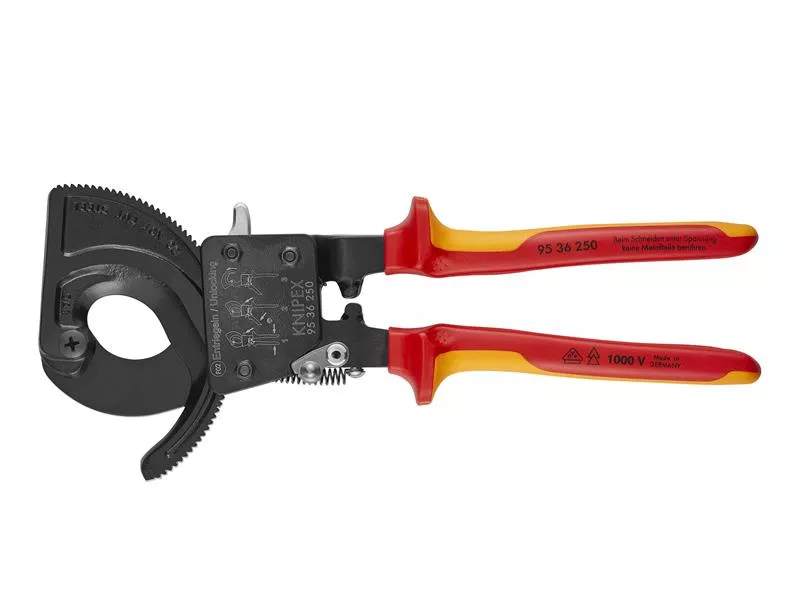 KNIPEX Ratchet Action Cable Cutter (32mm, 250mm, VDE Grip) - Image 3