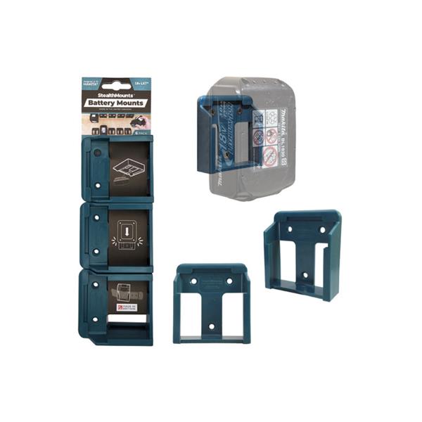 STEALTHMOUNTS Battery Mounts (Makita 18V, Blue, 6 Piece)