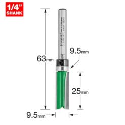 TREND Bearing Guided Template Profiler (9.5x25mm, 1/4" Shank)