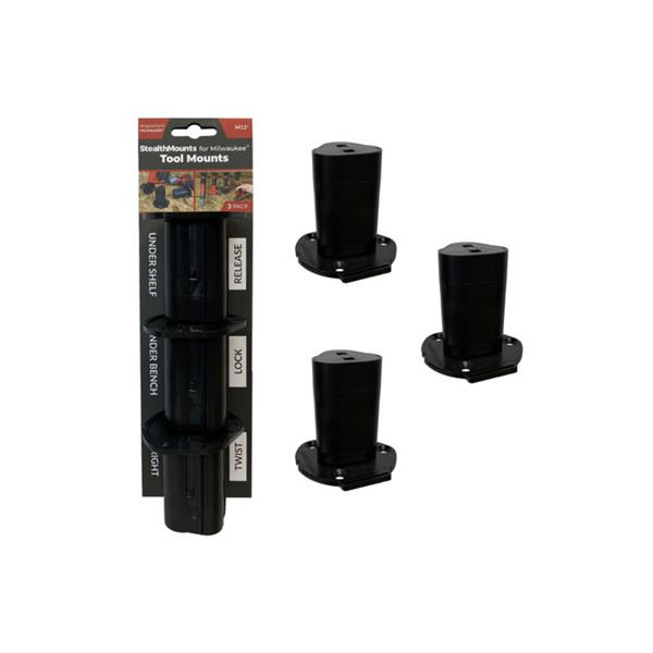 STEALTHMOUNTS Tool Mounts (Milwaukee 12V, Black, 3 Piece)