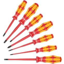 WERA Kraftform Plus VDE Screwdriver Set (7 Piece, Slim, SL/PH/PZ)