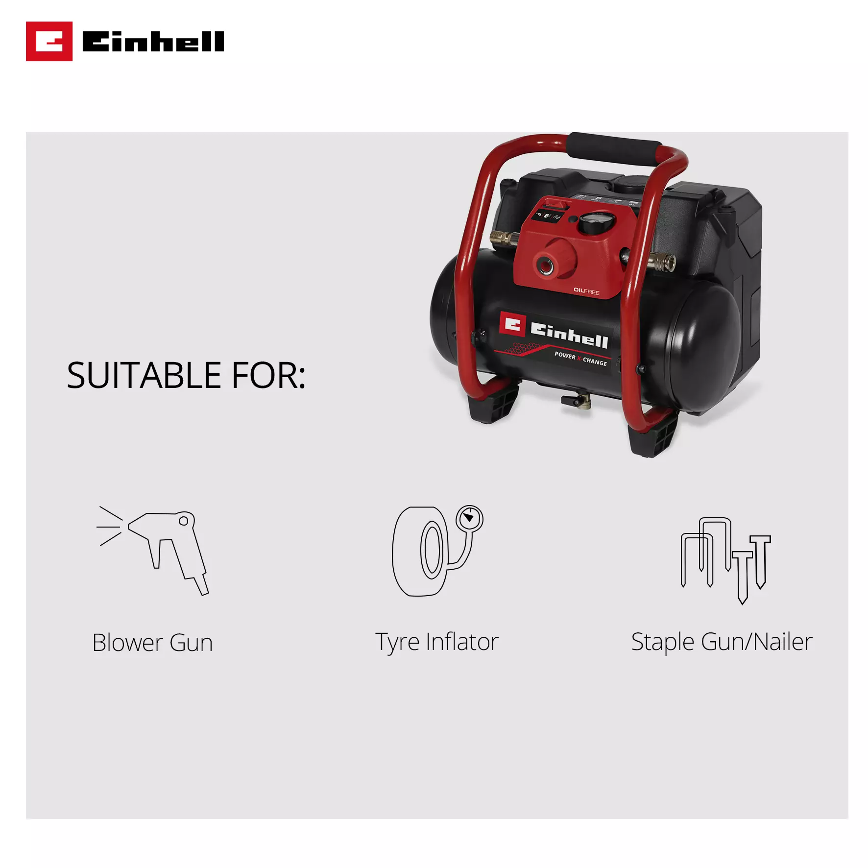 EINHELL 2x18V Compressor Bare Unit (6L, 8 Bar, TE-AC 36/150 Li OF-Solo) - Image 10