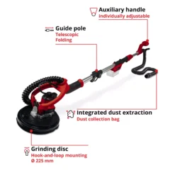 EINHELL PRO 18V Drywall Sander Bare Unit (225mm, TP-DW 18/225 Li-Solo) - Image 3