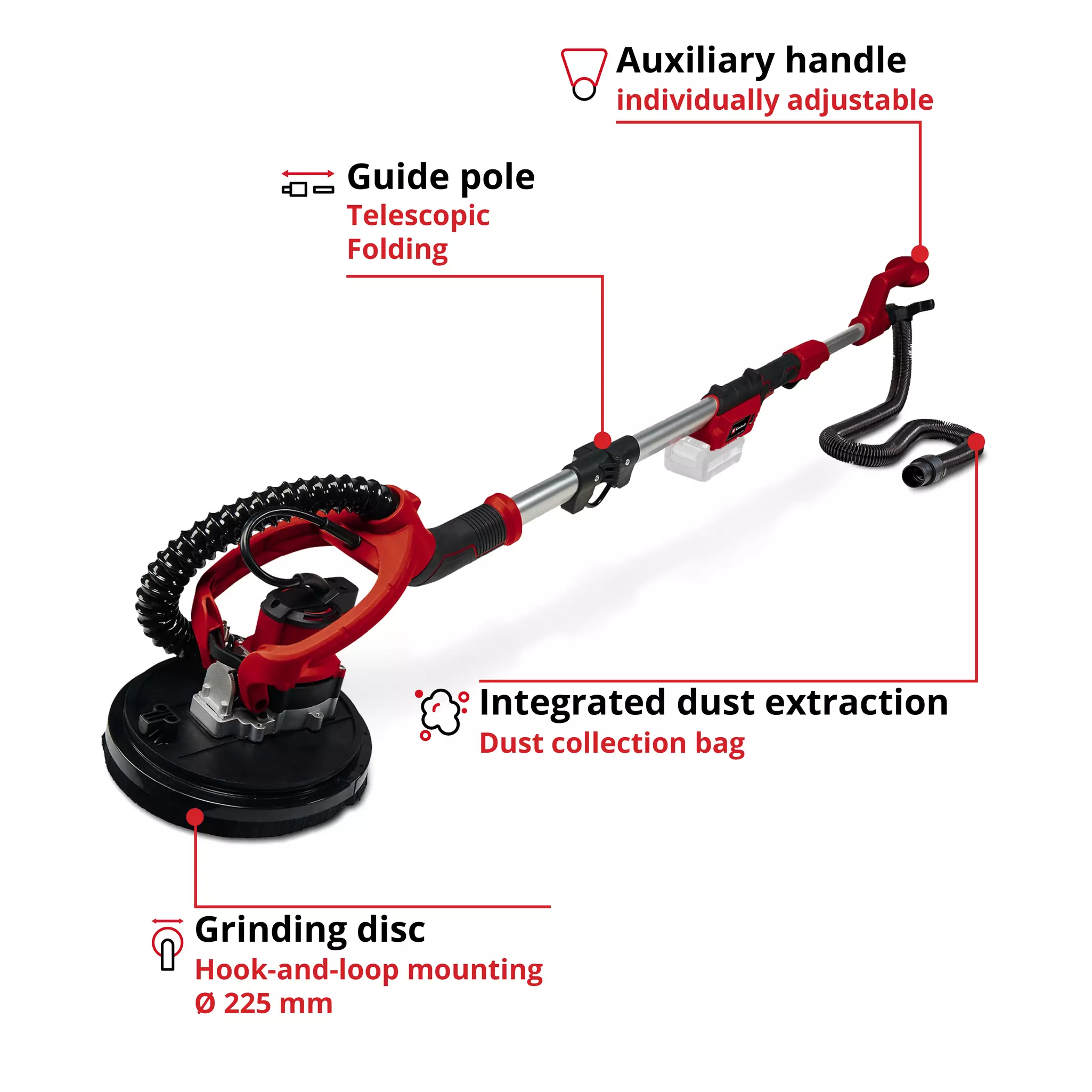 EINHELL PRO 18V Drywall Sander Bare Unit (225mm, TP-DW 18/225 Li-Solo) - Image 3