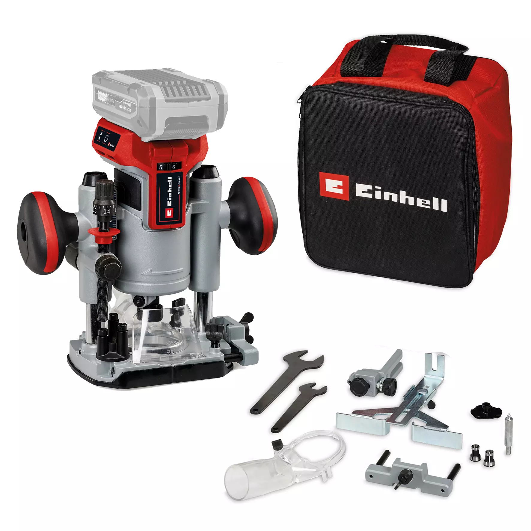 EINHELL PRO 18V Router Bare Unit (1/4", 2xBases, TP-RO 18 SET Li Solo)